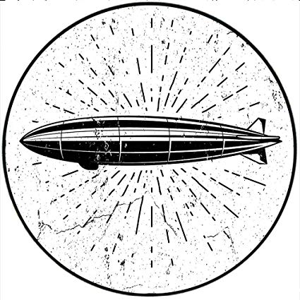 425x425 Short Plush Rugs Matgrunge Vintage Airship Zeppelin