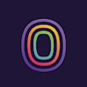 180x180 Number Zero Icon With Neon Lines Canvas Print Canvas Art