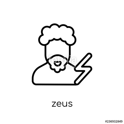 500x500 Zeus Icon Trendy Modern Flat Linear Vector Zeus Icon On White