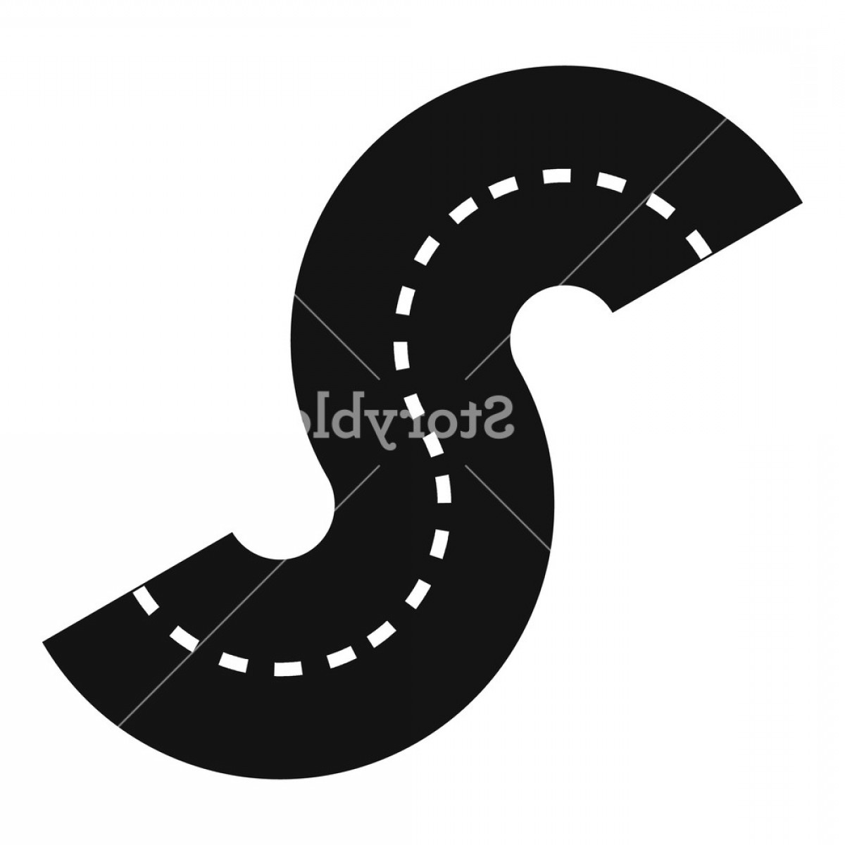 1200x1200 Zigzag Road Icon Simple Illustration Of Zigzag Road Vector Icon