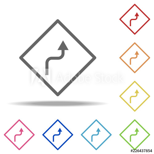 500x500 Zigzag Sign Icon Elements Of Navigation In Multi Colored Icons