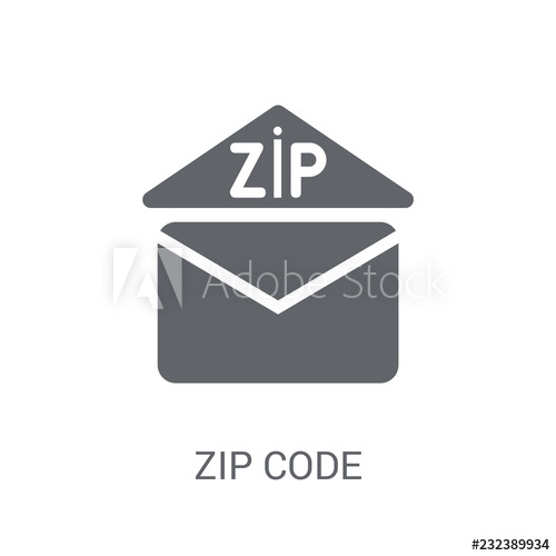 500x500 Zip Code Icon Trendy Zip Code Logo Concept On White Background