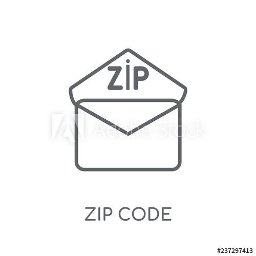 500x500 Zip Code Linear Icon Modern Outline Zip Code Logo Concept