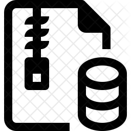 256x256 Database Zip Icon Of Line Style