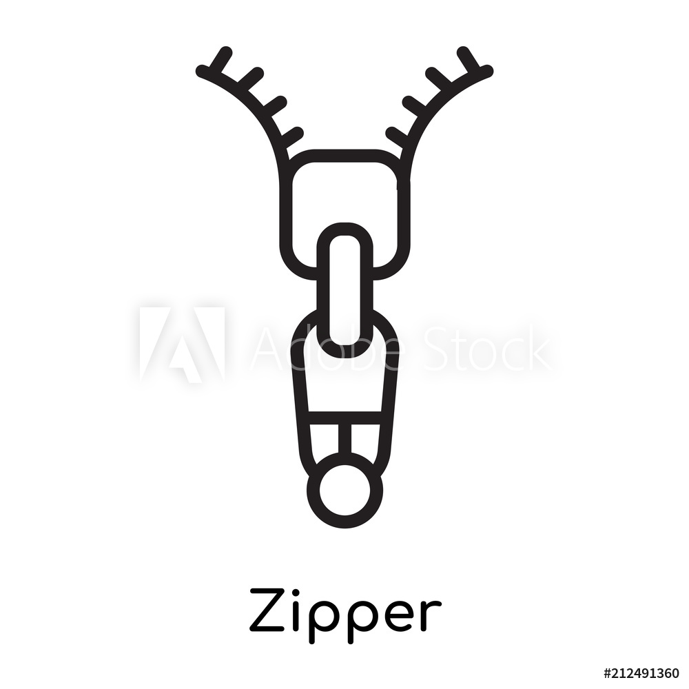 1000x1000 Photo Art Print Zipper Icon Vector Sign And Symbol Isolated