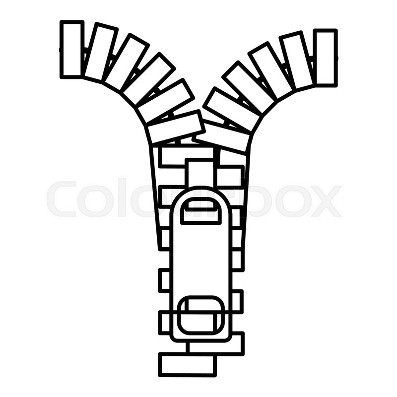 800x800 Zipper Icon Outline Illustration Of Stock Vector Colourbox