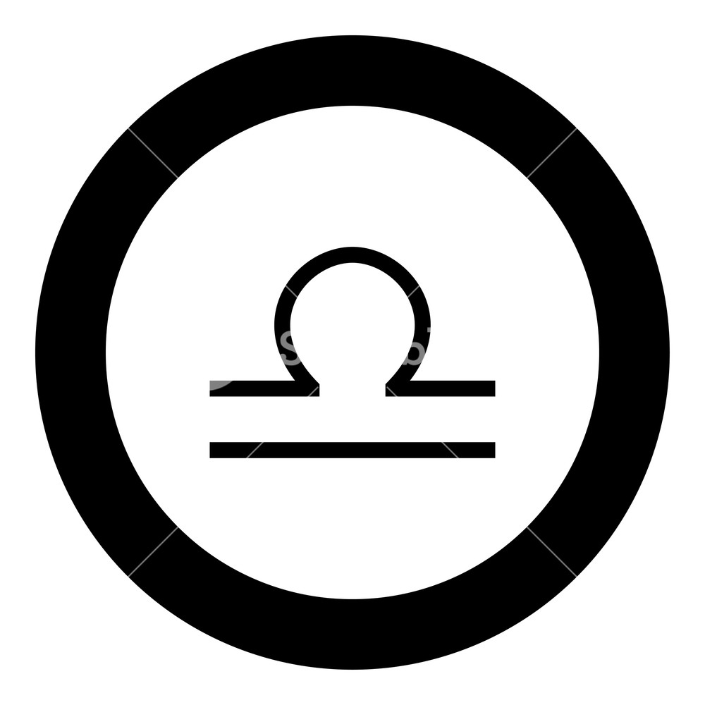 1000x1000 Libra Symbol Zodiac Icon Black Color In Round Circle Vector