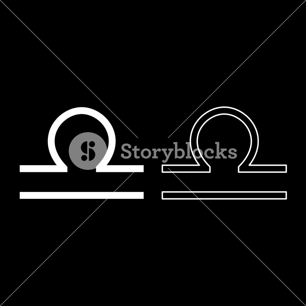1000x1000 Libra Symbol Zodiac Icon Set White Color Vector Illustration Flat