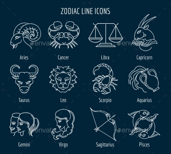 590x531 Zodiac Line Icons