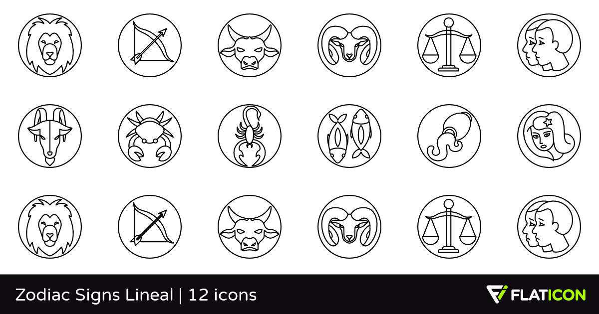 1200x630 Zodiac Signs Lineal Free Icons