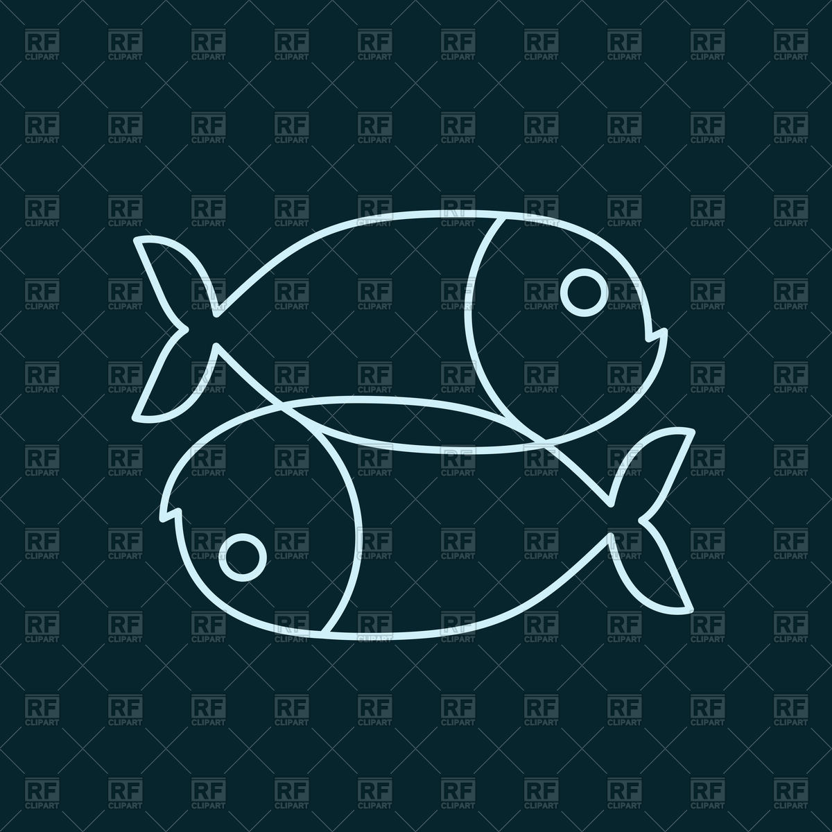 1200x1200 Fish Zodiac Sign Icon Vector Image Of Icons And Emblems