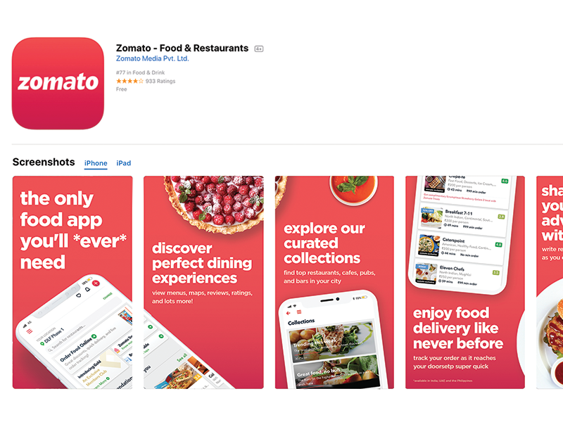 800x600 Zomato App Screenshots
