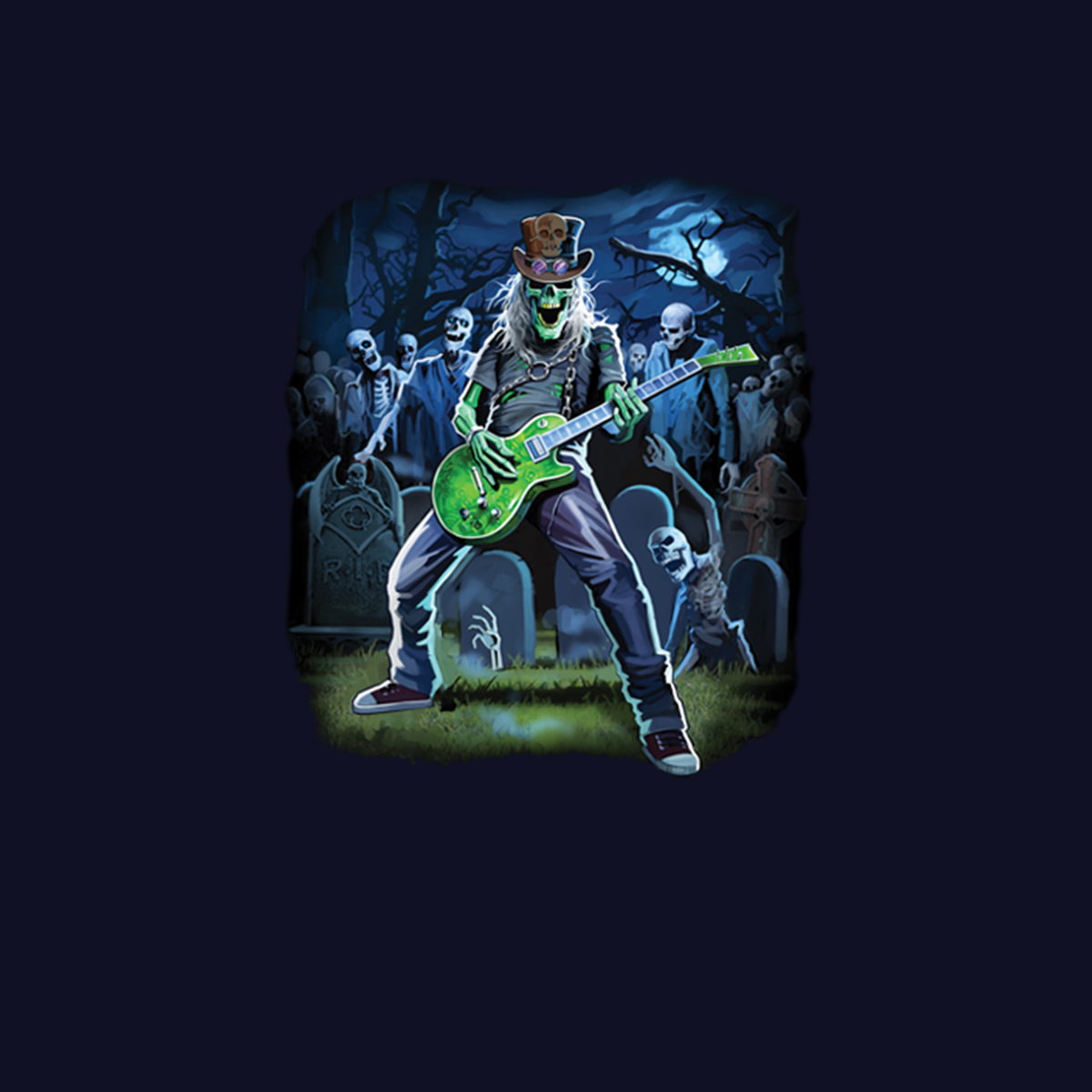 1200x1200 Zombie Rock Guitar Cemetery Grave Womens T Shirt Xs Ebay