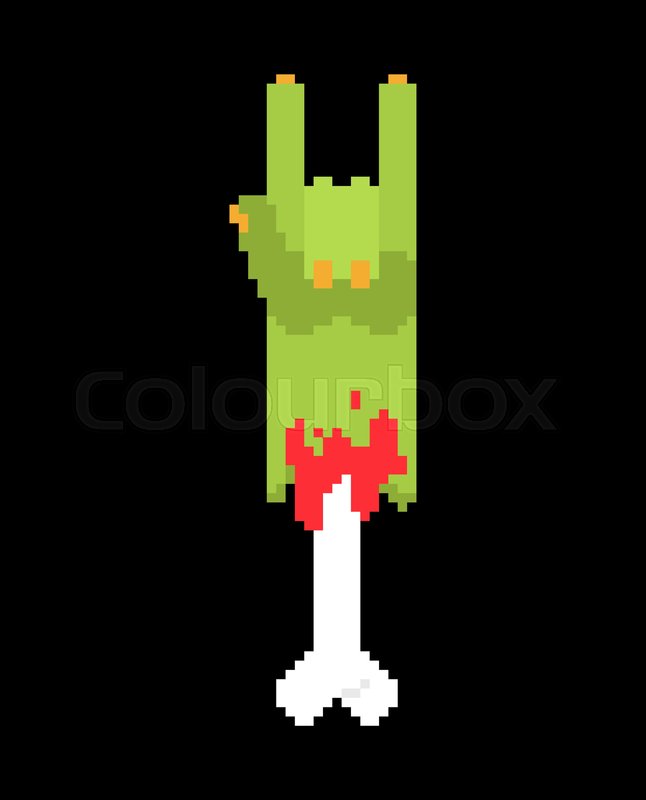 646x800 Zombie Rock Hand Pixel Art Zombies Stock Vector Colourbox