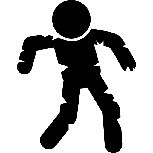 512x512 Standing Zombie Shape Icons Free Download