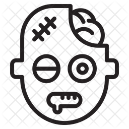 256x256 Zombie Icon Of Line Style