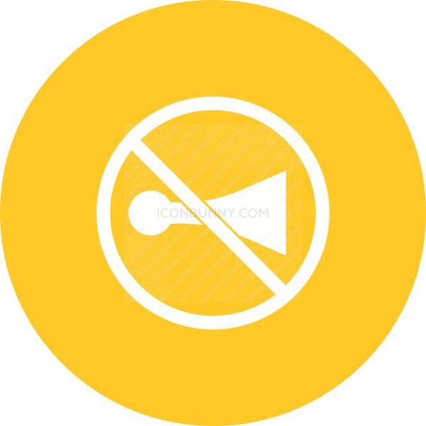 600x600 No Horn Zone Flat Round Icon