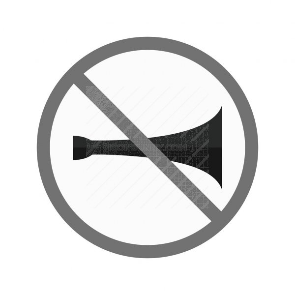 600x600 No Horn Zone Greyscale Icon