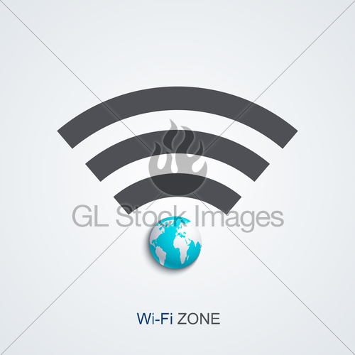 500x500 Vector Modern Wifi Zone Icon Gl Stock Images