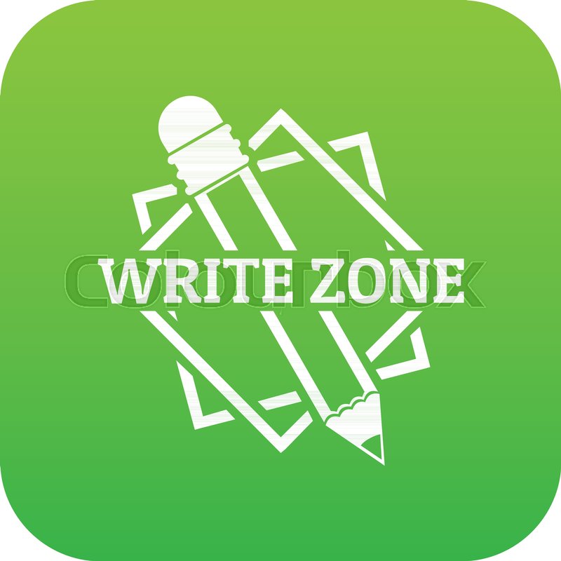800x800 Write Zone Icon Green Vector Isolated Stock Vector Colourbox