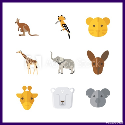 500x500 Zoo Icon Vector Illustration Zoo Set Koala And Polar Bear