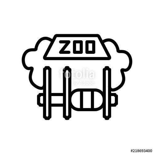 500x500 Zoo Icon Vector Isolated On White Background, Zoo Sign Stock