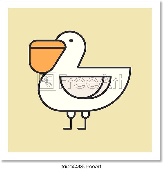 561x581 Free Art Print Of Pelican, Animal In Zoo Icon Set, Filled Outline