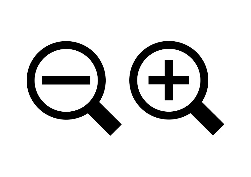 800x566 Simple Black Zoom In And Out Icons
