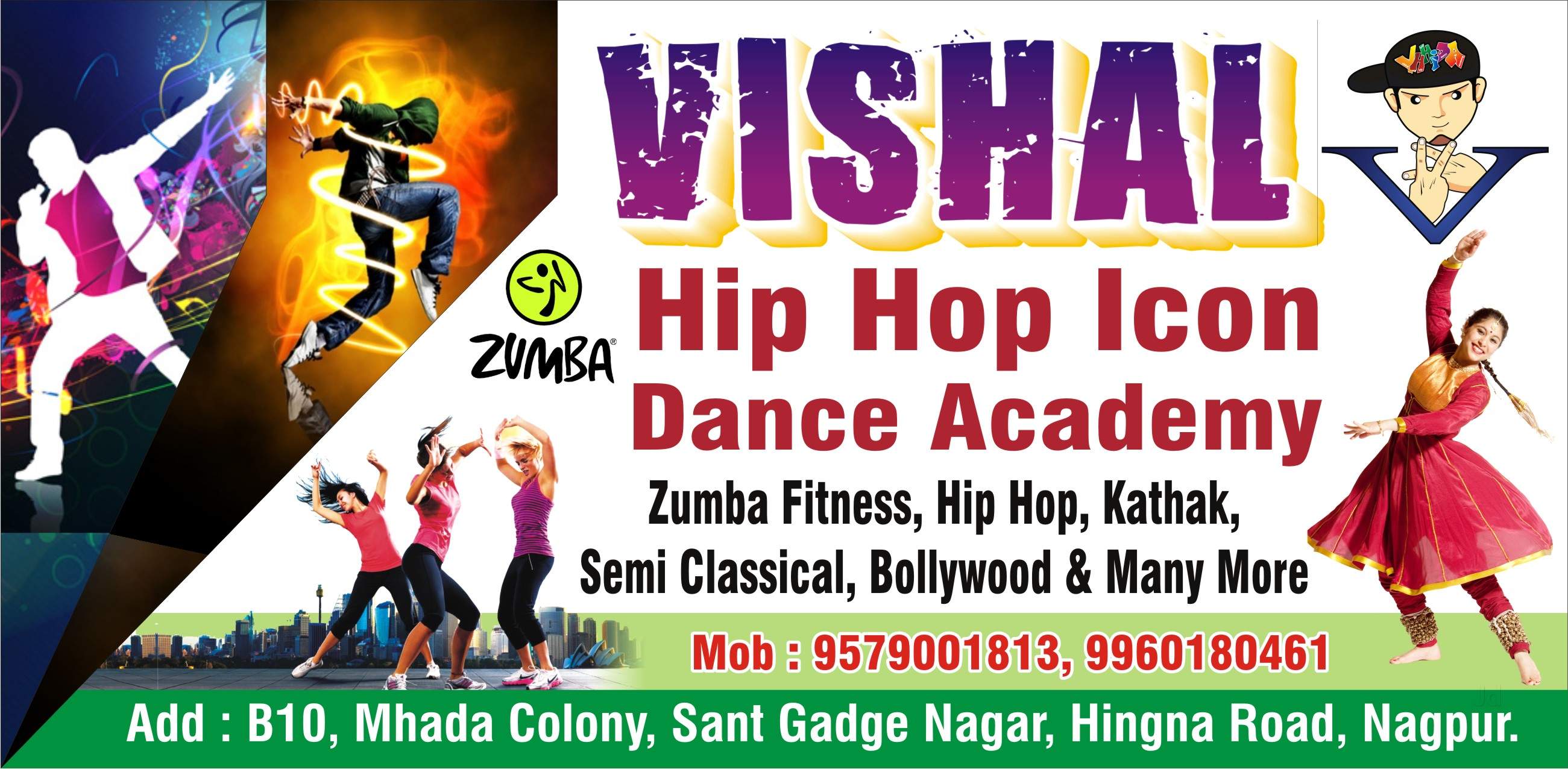 Vishal Hip Hop Icon Dance Academy, Hingana Road 2601x1276 Vishal Hip Hop Icon Dance Academy, Hingana Road