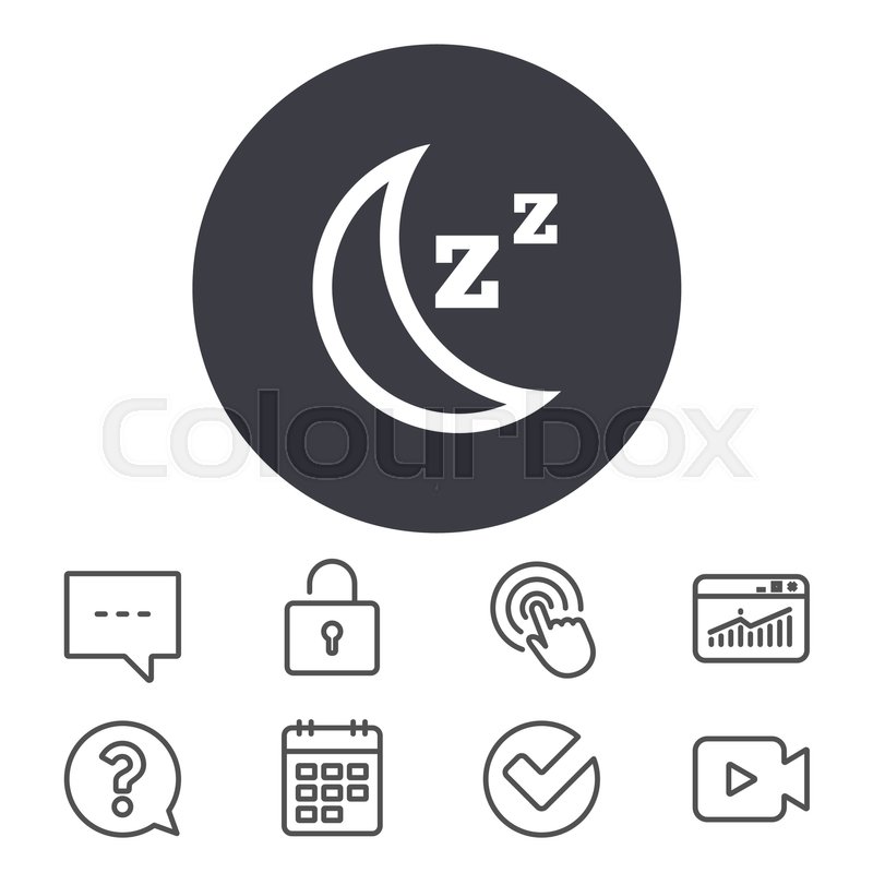 800x800 Sleep Sign Icon Moon With Zzz Button Stock Vector Colourbox